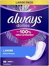 Always Dailies Panty Liners Long Unscented 58 Pack