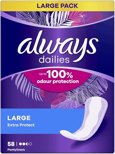Always Dailies Panty Liners Long Unscented 58 Pack