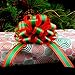 Red Green Striped Christmas Bows - 8