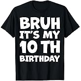 10 Year Old Bday Decorations Son Boy 10yr 10th Birthday T-Shirt