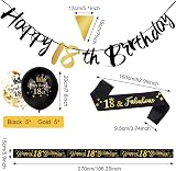 Yontree 14-Piece 18th Birthday Decoration Kit Gold Black 9ft Banner view 2
