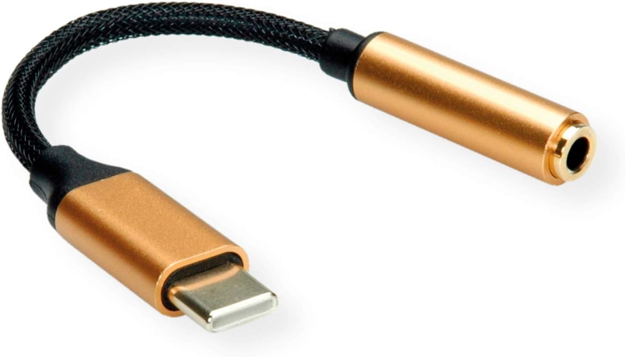ROLINE GOLD Adaptor USB Type C - 3.5 mm Audio, ST/BU, 0.13 m, Black, Gold - Image 5