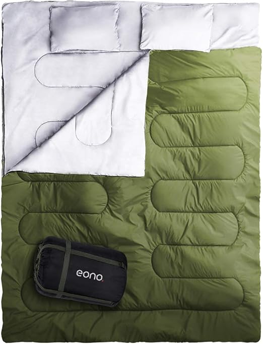 Amazon Brand Eono Essentials Double Sleeping Bag for Camping