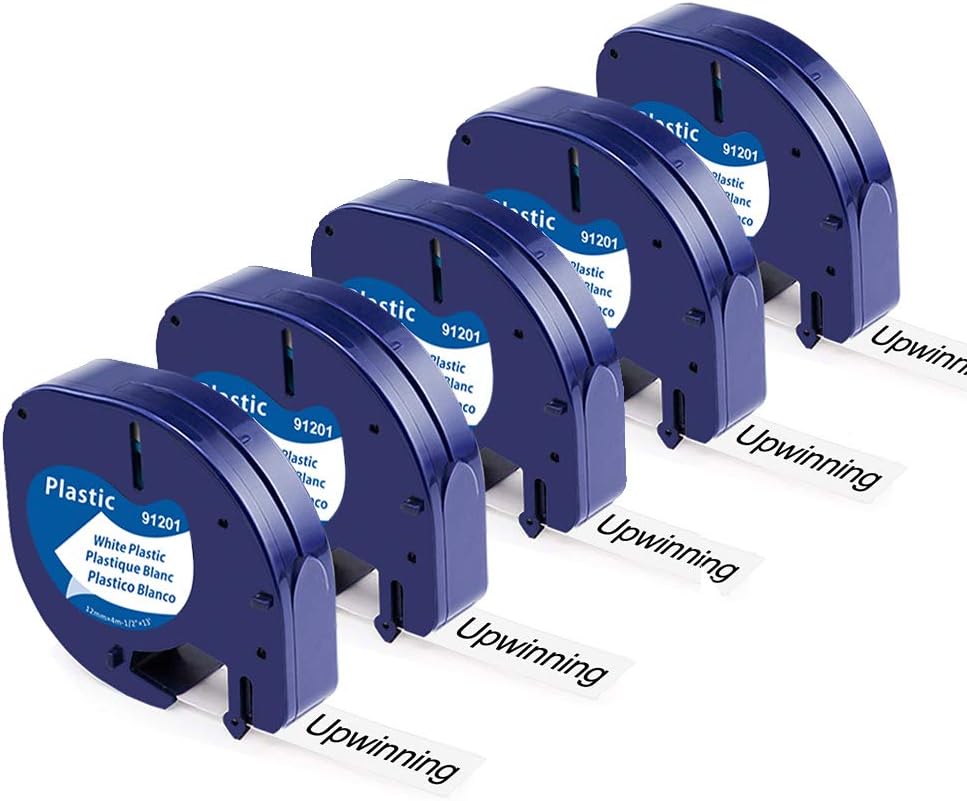 Upwinning A91221 91201 S0721610 Compatible with Dymo Letratag Label Maker Refill White Plastic Tape