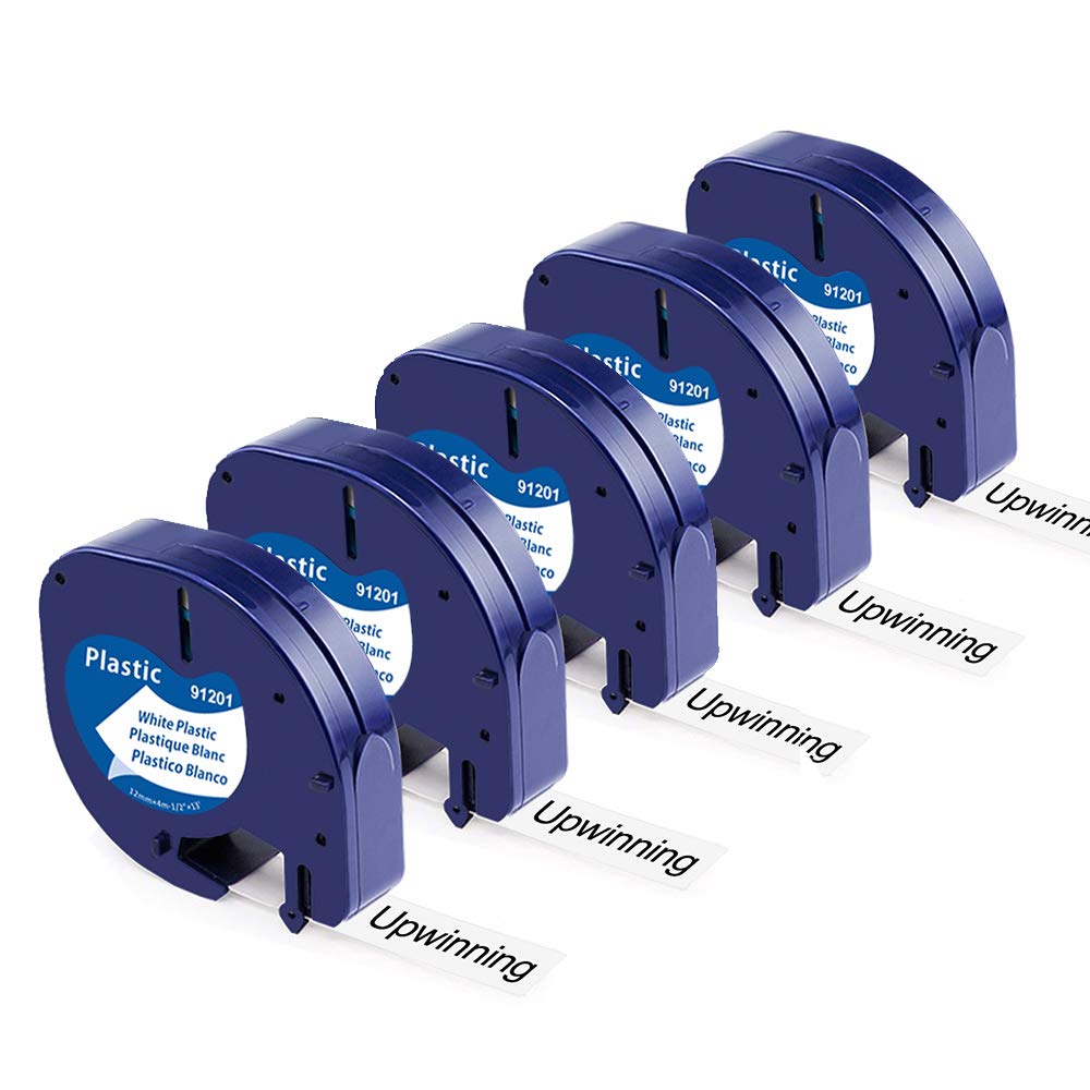 Upwinning A91221 91201 S0721610 Compatible with Dymo Letratag Label Maker Refill White Plastic Tape, Replace for Dymo LetraTag Tape 12mm x 4m Refills White for LT100H LT100T LT110T XR 200B