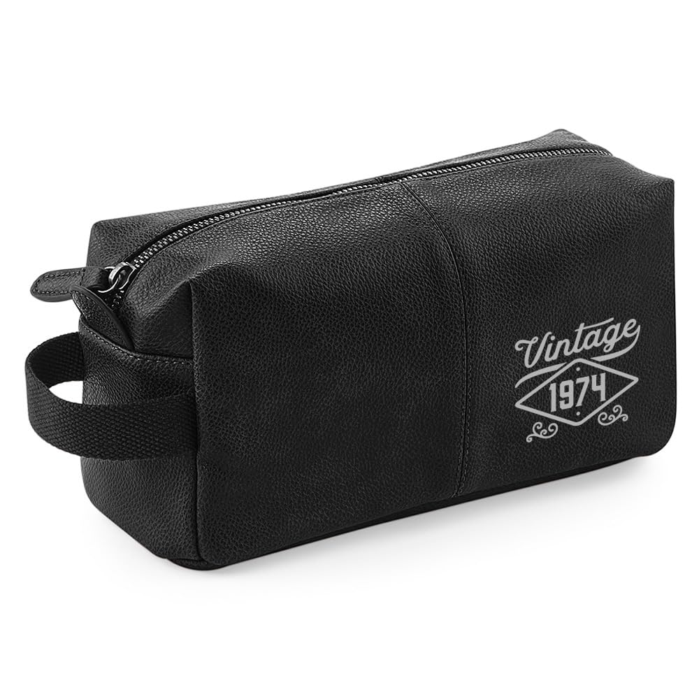 50th Birthday Gift Men's Wash Bag Vintage Keepsake Funny Gift Novelty Unique Gift Idea (Black)