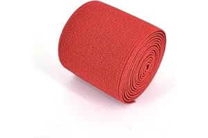 EQARP 1 Roll Flat Elastic Cord 1.5-Inch Wide by 3-Yard Double-Side Twill Elastic Band(#11 Red)