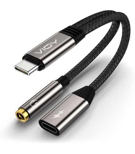 USB C to 3.5mm Headphone and Charger Adapter 2 Pack,2 in 1 USB Type C to Aux Audio Jack and PD Fast Charging Dongle Cable Cord for iPhone 15 Pro Max Plus,Galaxy S20 S21 S22