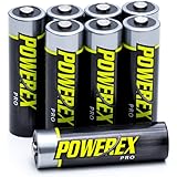 Powerex PRO High Capacity Rechargeable AA NiMH Batteries (1.2V, 2700mAh) - 8-Pack, (MH-8AAPRO-BH)