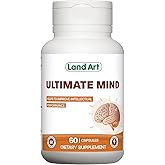 Ultimate Mind – Brain Supplement – Memory, Focus, Mental Sharpness, Brain Booster, Enhanced productivity – 6 Ingredients: L-theanine, Ginko Biloba, Bacopa Monnieri, Ginseng and more - 60 Capsules
