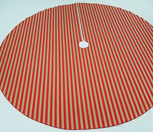 Christmas Stripe 53" Tree Skirt - Red Green White, Made in the USA