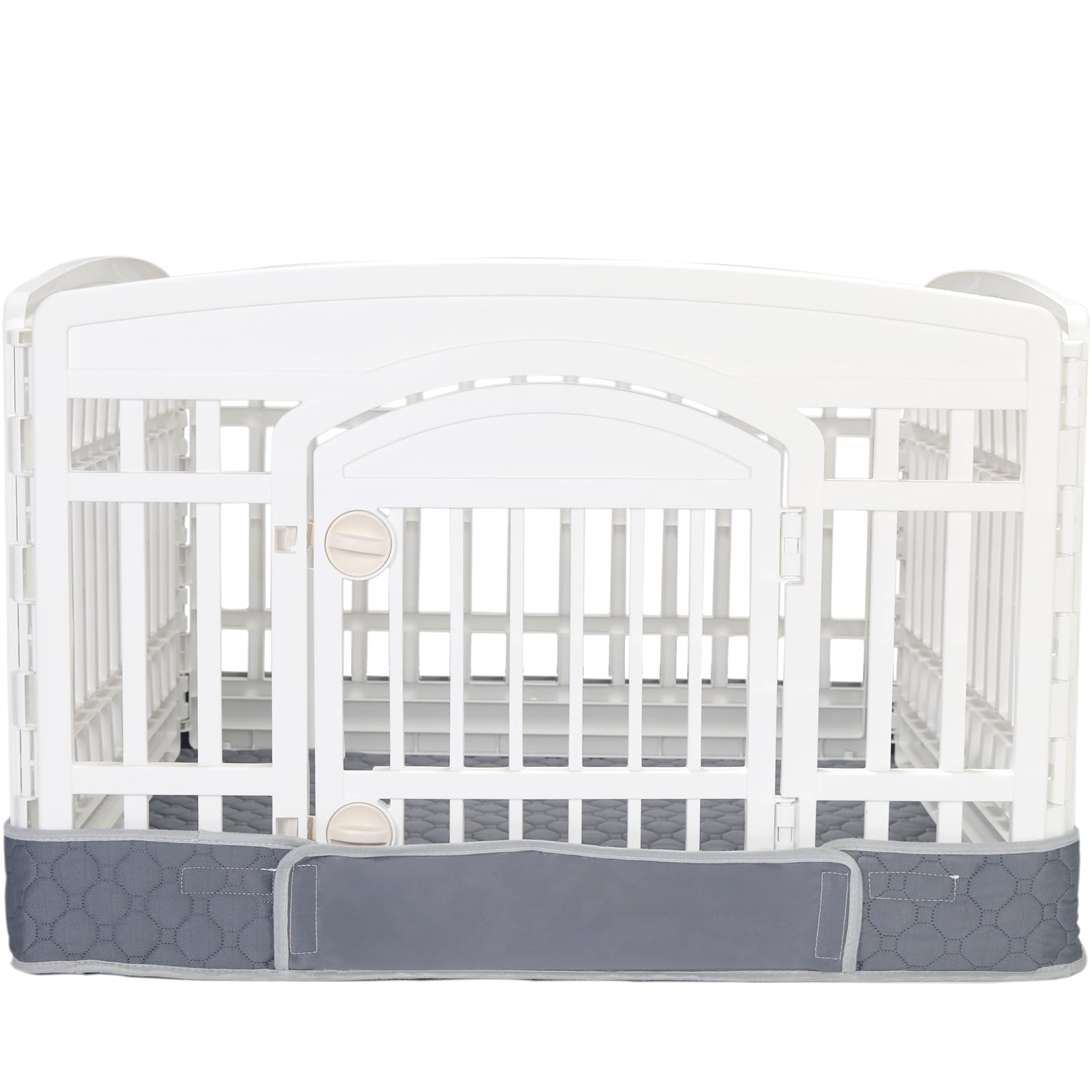 Photo 1 of Dog Playpen Bottom Pad Mat for 36" 4-Panel Playpens - Scratch & Chew-Resistant Puppy Pen Floor Mat with Hook & Loop Fasteners, Waterproof & Leakproof, Non-Slip (Gray) (Playpen Not Included)