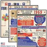 VAPARA DESIGNS 51st Birthday Decorations - 3 Pack of Fun, Artistic 8x10 Birthday Signs - 51st Birthday Gifts for Women and Men - 1969 Party Decorations