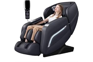 iRest A306 Massage Chair, Full Body Zero Gravity Recliner with AI Voice Control, SL Track, Bluetooth, Yoga Stretching, Foot Rollers, Airbags, Heating (Black)