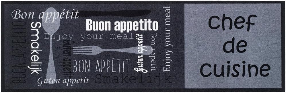 Md Entree Tapis Chef De Cuisine 50x150cm Polyamide Gris 80 X 150 Cm