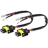 Alla Lighting PGJY19-2 Base H8B H9B H11B Socket Female Adapter Wiring Harness Wire for H11 Bulb to H11B (2pcs/pk)