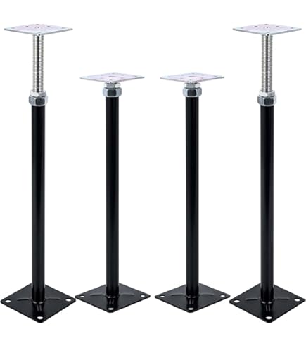 Pack De 4 Crics à Vis Réglables 5-8 Pouces - 2270 Kg Capacité - Pour Sol, Niveau, RV