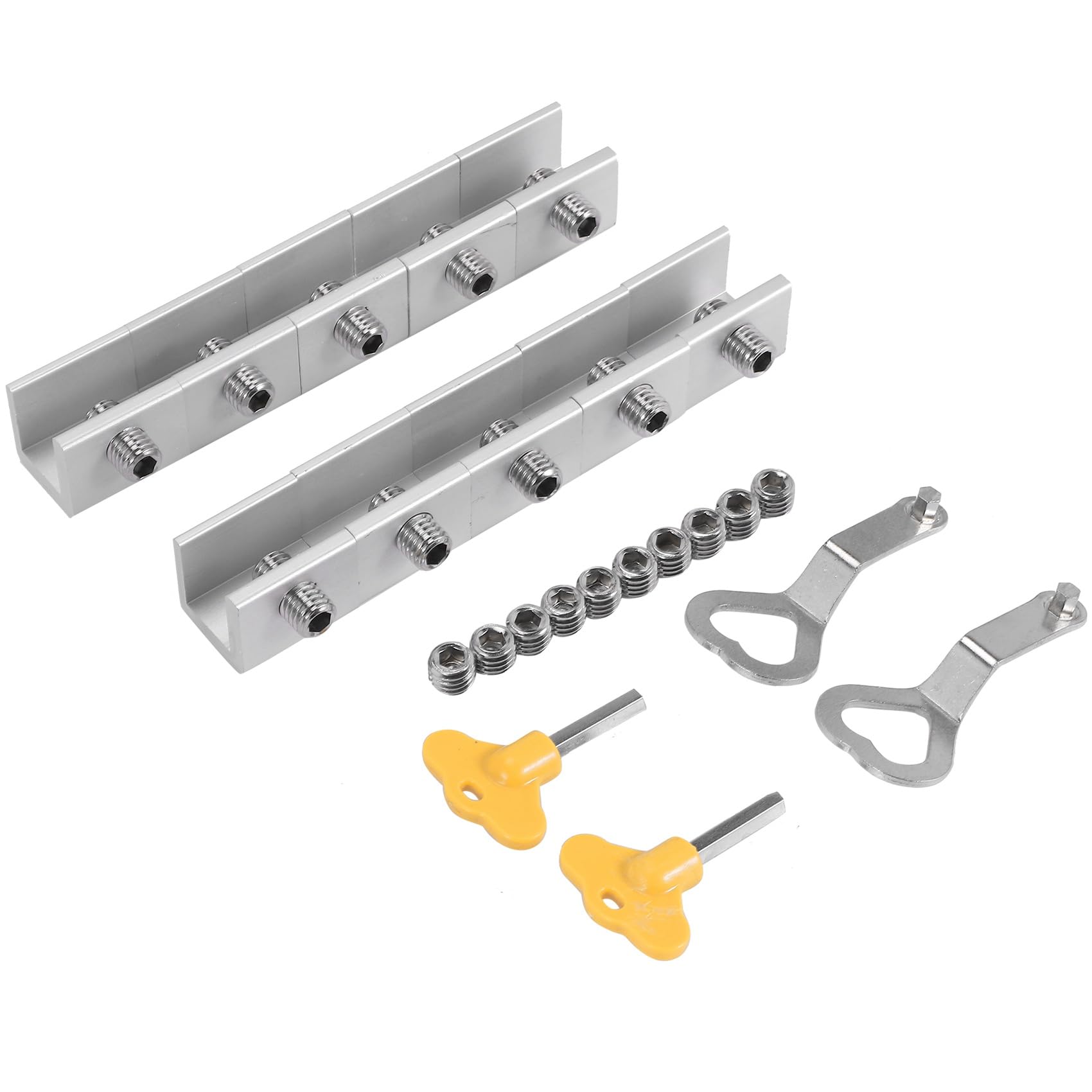 Fhjsyeirly 10PCS Adjustable Sliding Window Locks Stop Aluminum Alloy Door Frame Security Lock Child Window Locks with KeysHome Office Window Lock