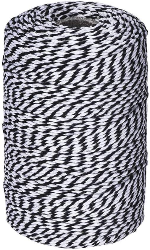 656 Feet Black and White Twine, Cotton Bakers Twine Cotton Cord Crafts Christmas Gift Twine String for Holiday : Office Products