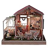Rylai 3D Puzzles Wooden Handmade Miniature Dollhouse DIY Kit w/ Light -Dreamland Series Dollhouses Accessories Dolls Houses with Furniture & LED & Music Box Best Xmas Gift for Women and Girls