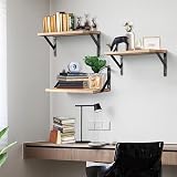 himaly Floating Shelves Set of 2 Rustic Wood Wall Shelves 16.5in view 2