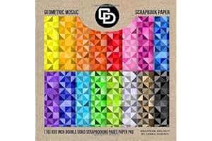 Geometric Mosaic Scrapbook Paper (16) 8x8 Inch Double Sided Scrapbooking Pages Paper Pad: Crafters Delight By Leska Hamaty