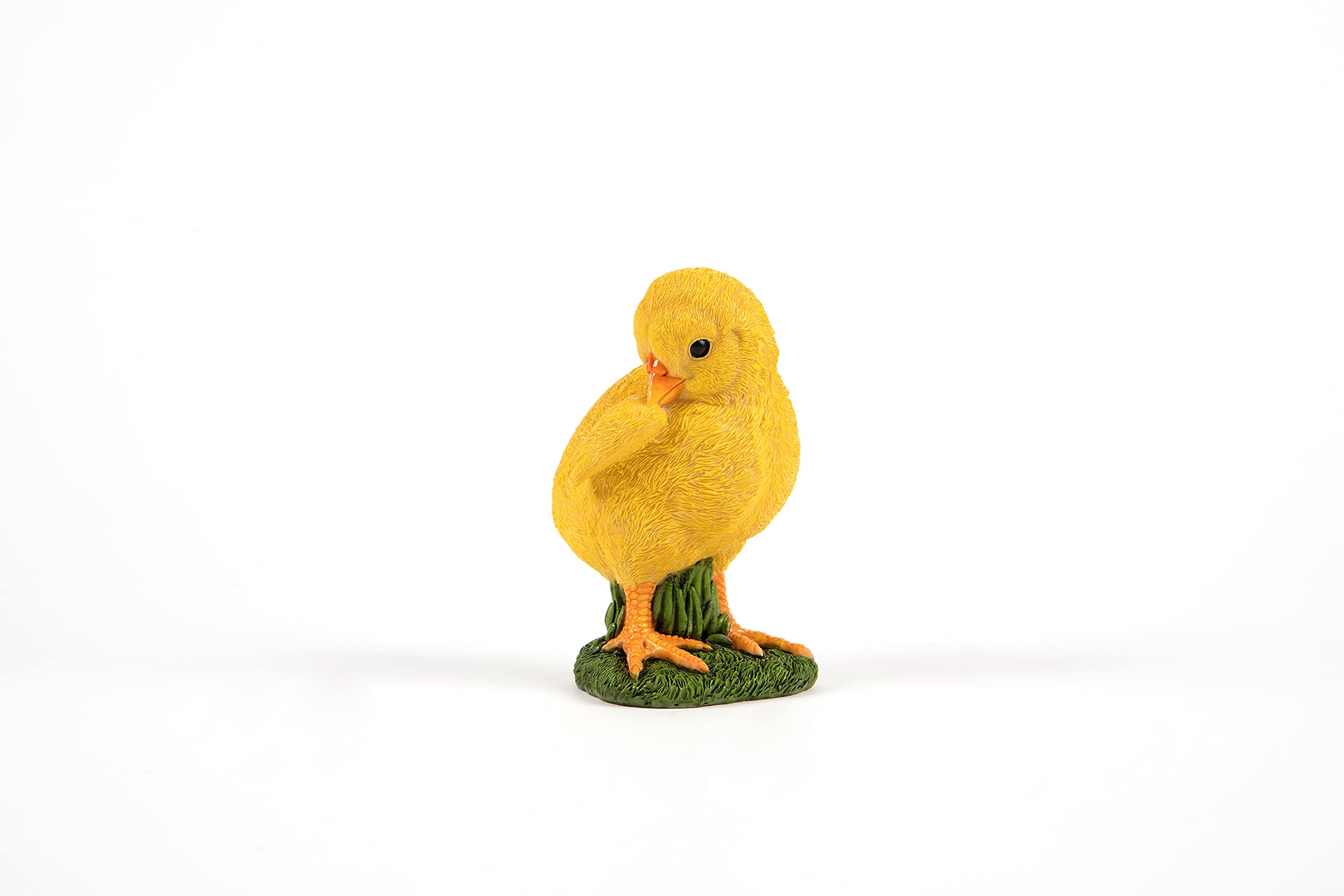 Preening Chick Garden Ornament Figure Indoor Or Outdoor Patio Hot Tub Window Box Weather Proof Frost Proof Animal Bird Lover Gift Home Ornament Perfect Easter Decoration Yellow Small