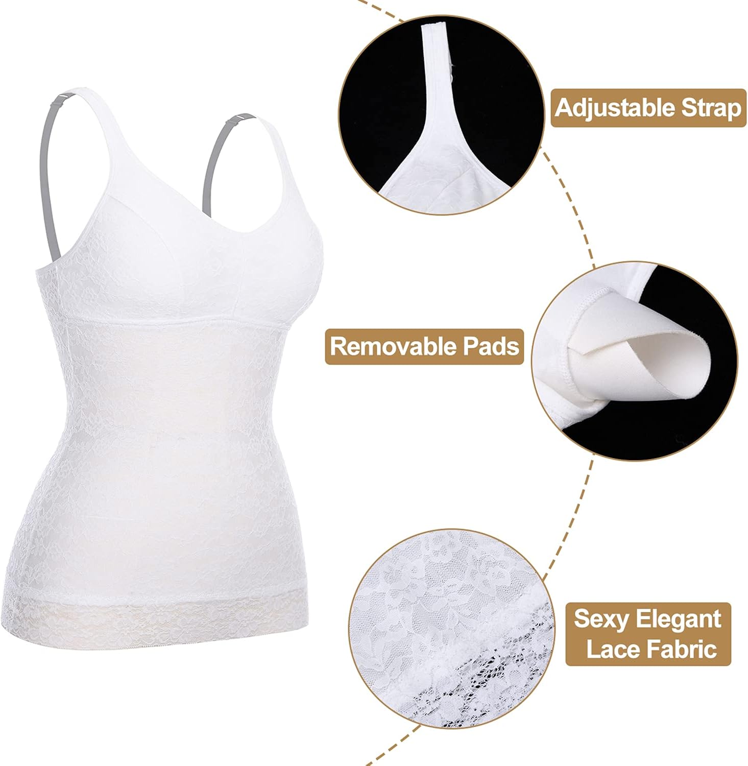 Tummy Control Camisole for Women Shapewear Tank Tops with Built in Bra Slimming Compression Top Vest Seamless Body Shaper at  Women’s Clothing store