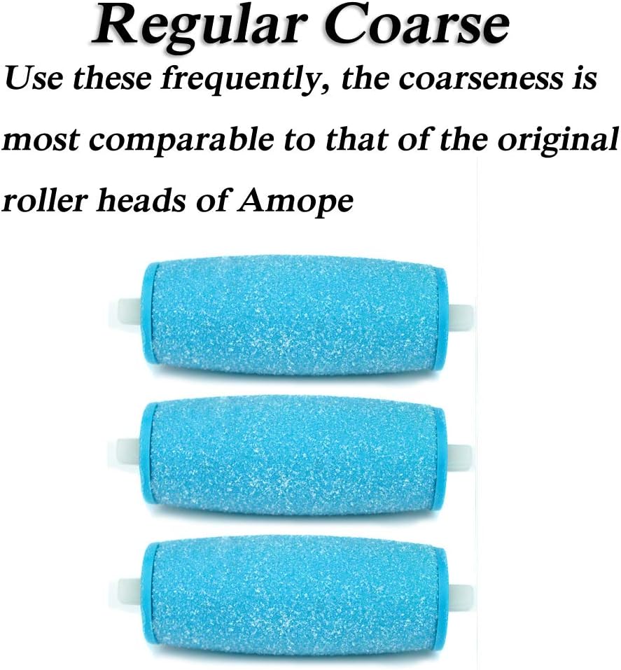7 Pack Include 4 Extra Coarse & 3 Regular Coarse Replacement Roller Refill Heads Compatible with Amope Pedi Pefect Electronic Foot File: Health & Personal Care