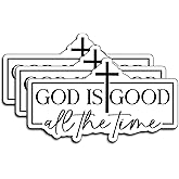 (3Pcs) God is Good All The Time Stickers Christian Inspirational Bible Verse Quote Waterproof Vinyl Decal Kindle Water Bottle Bumper Car Hard Hat Phone Laptop Religious Scripture Prayer Gifts 3x1.5