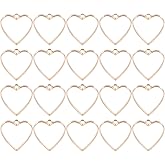Healifty Heart Pendant Accessories 1.25 Inch Resin for Jewelry Making Hollow Open Back Bezel Frame Pendants for Necklace Earring Craft Supplies