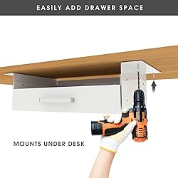 GOME White Under Desk Drawer Storage with