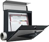 SONGMICS GMB51AS Wall Mounted Post Box with Newspaper Holder Charcoal view 5