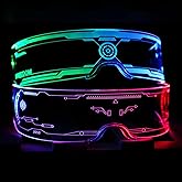 XGOOD LED Glasses w/Bilateral 7 Colors & 4 Modes Futuristic Neon Sunglasses Cyberpunk Glasses for Rave Parties and Cosplay