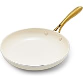 GreenPan Swift 10" Ceramic Nonstick Frying Pan Skillet, PFAS & PFOA-Free Healthy Cooking, Gold Stainless Steel Handle, Versatile Cooking Essentials, Dishwasher & Oven Safe, Cream
