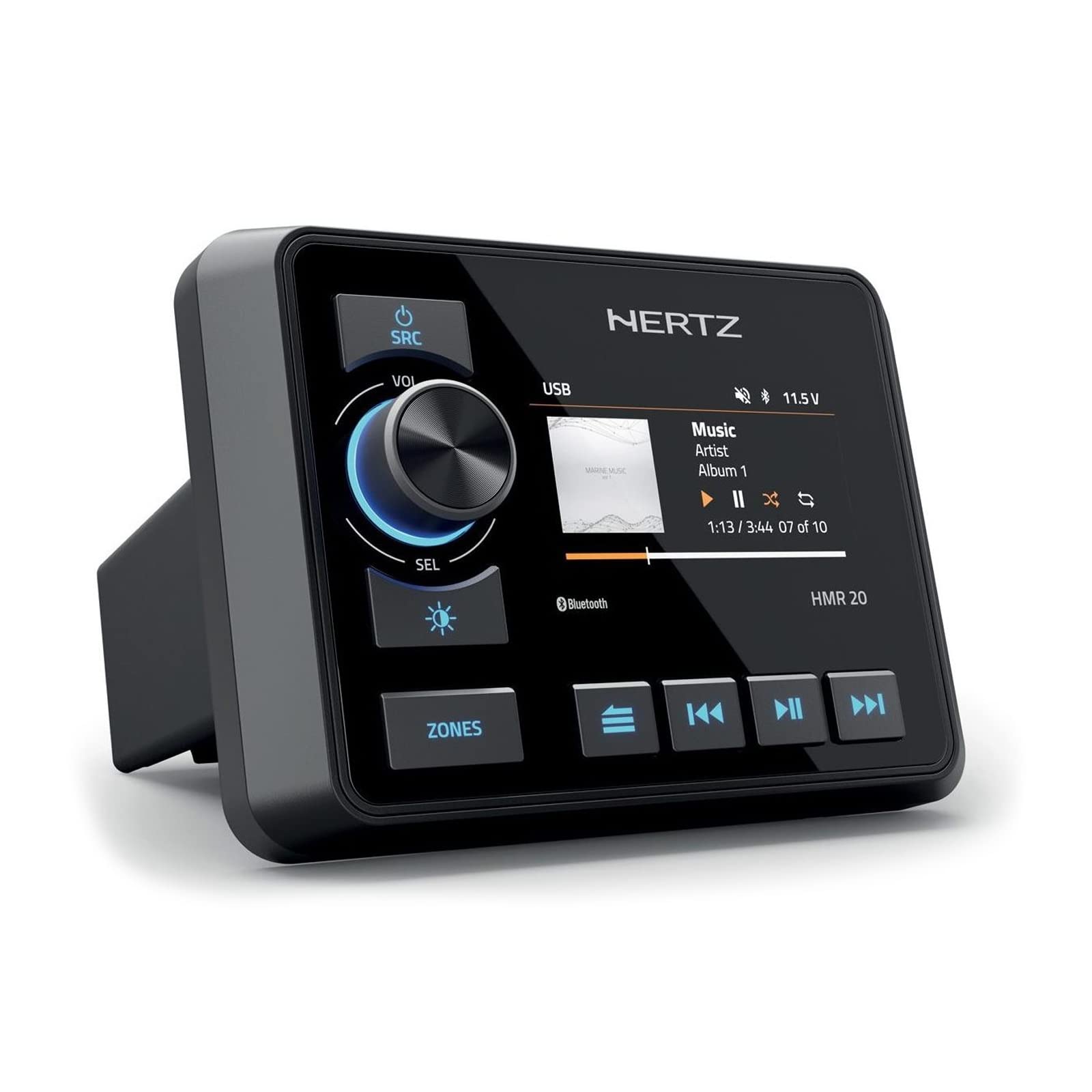 HERTZ HMR 20D - Marine Grade Stereo with Bluetooth and DAB+ Module – IP66 Waterproof & Weather Resistant Boat, Car, Van, Truck, Caravan or Motorhome Radio, AM/FM & USB Compatible