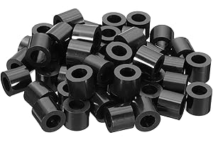 PATIKIL 50Pcs M8 ABS Spacers 5/16" ID x 9/16" OD x 1/2" L Plastic Round Spacer Washers Black Standoff Nut Unthreaded for M8 or 5/16 inch Screws Bolts Electrical Outlet