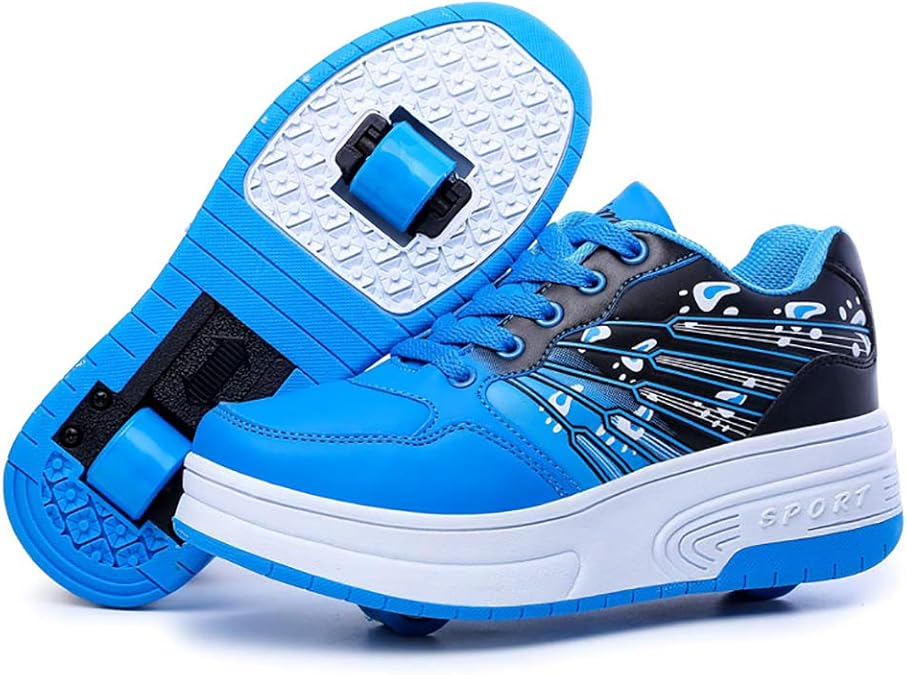 2 Wheels Roller Skates, Invisible Button Design, Single and Double Wheels Adjustable, Wheels