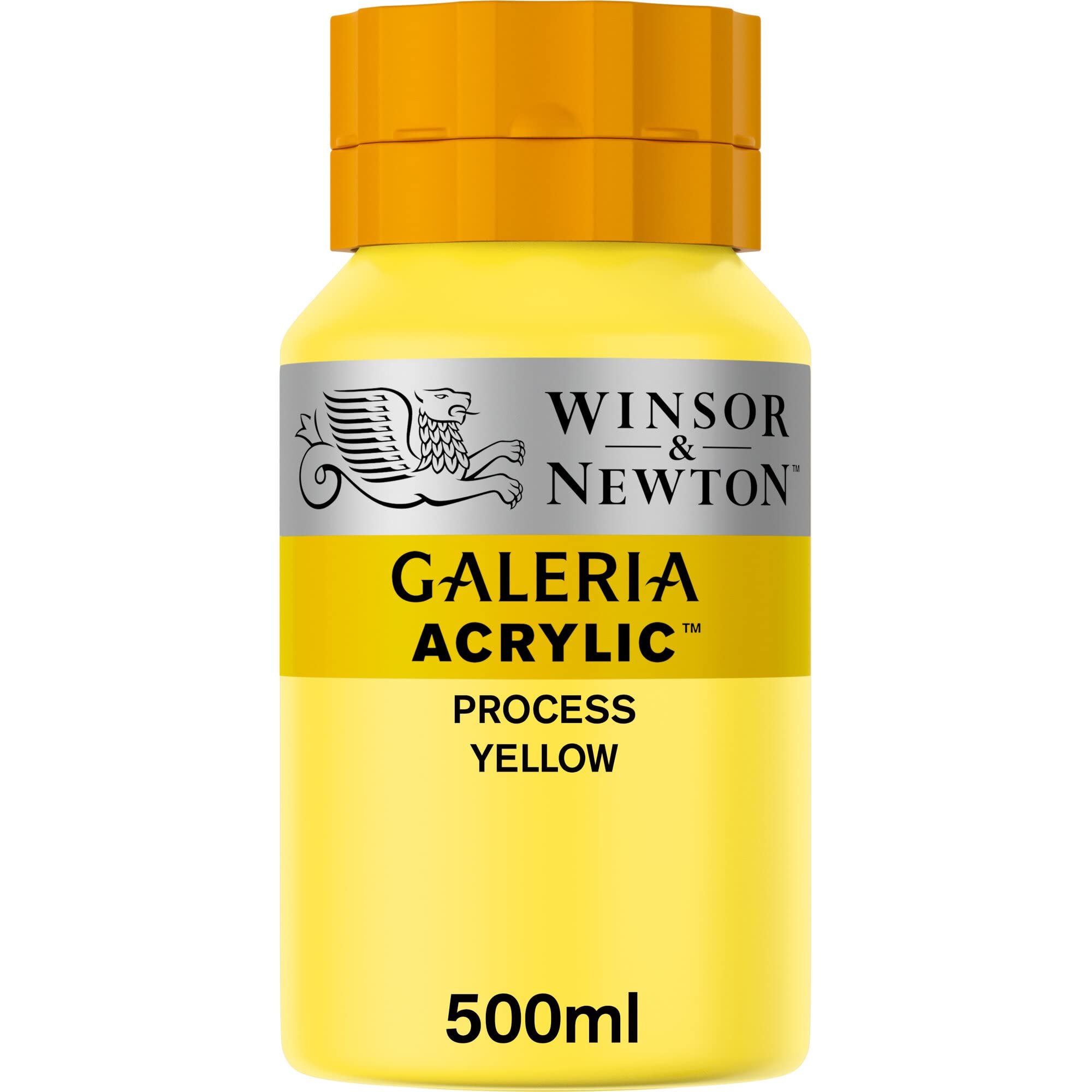 Winsor & Newton Series 1 500ml Bottle Galeria Acrylic Colour with Nozzle Cap - Process Yellow,GAL 2150537