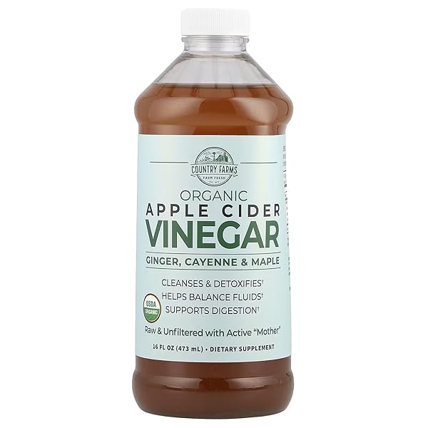 COUNTRY FARMS ORGANIC APPLE CIDER VINEGAR TONIC, CLEANSES...