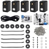5 Packs LX-16A Serial Bus Servo with Servo Controller &amp; Debug Board, Dual Bearing Full Metal Gear Steering Servo for RC Robot DIY, High Torque Servo 17KG.CM 6V - 19.5KG.CM 7.4V, Control Angle 240&deg;