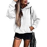 STOLKISS Women Hoodies Pullover Casual Thin Sweatshirts with Pockets Loose Fit Long Sleeve Drawstring Design Hoody Sweatshirt