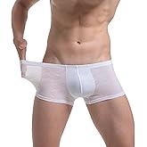 SEAUR Pouch Boxer Briefs for Men Breathable Ice Silk Underwear U Convex Shorts Low Rise Cooling Trunks