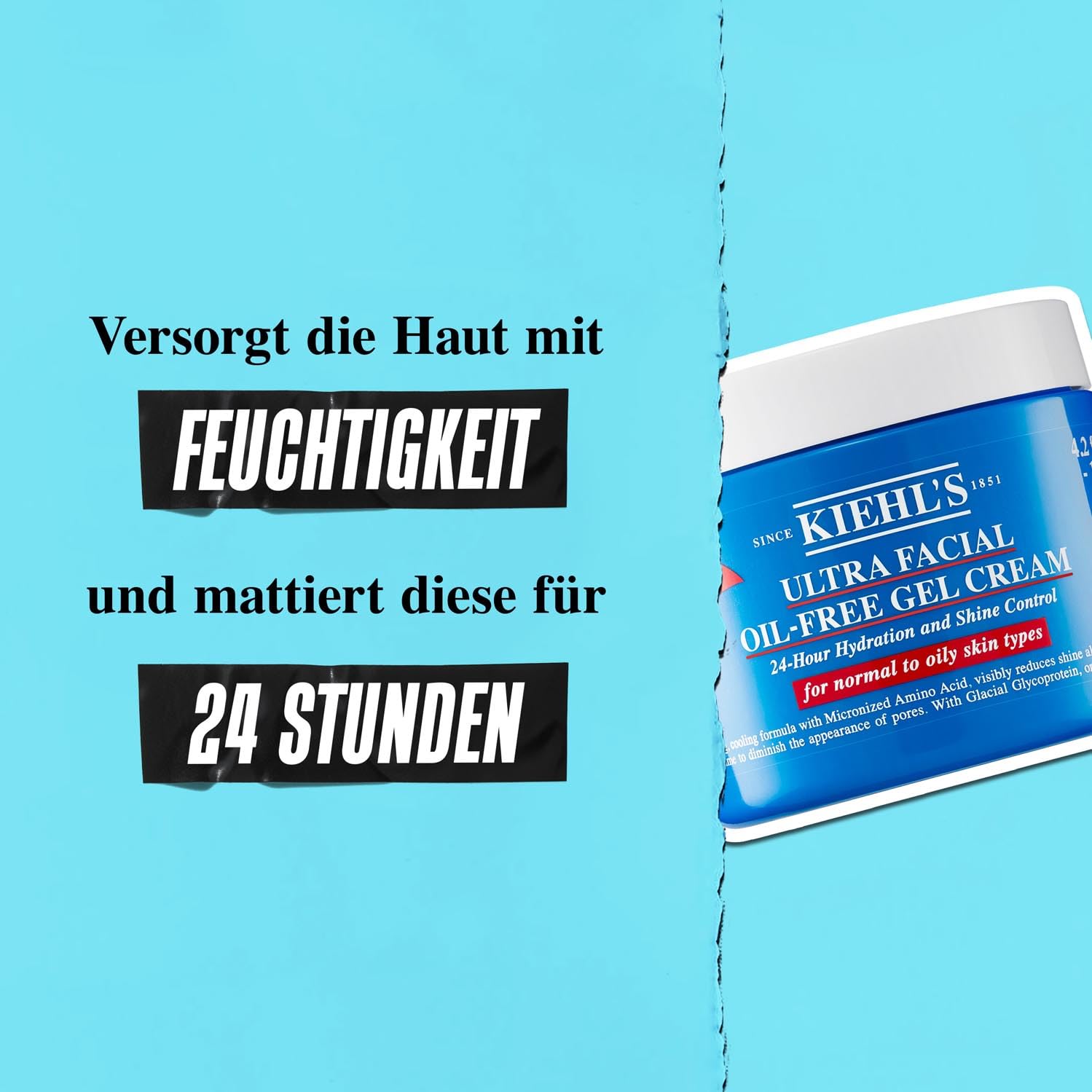 KIEHL'S Ultra Facial Oil-Free Gel Cream, 50 ml, erfrischende Gesichtscreme für fettige Haut, bis zu 24 h feuchtigkeitsspendende Gel-Creme, Glanz mildernd und kühlend 3