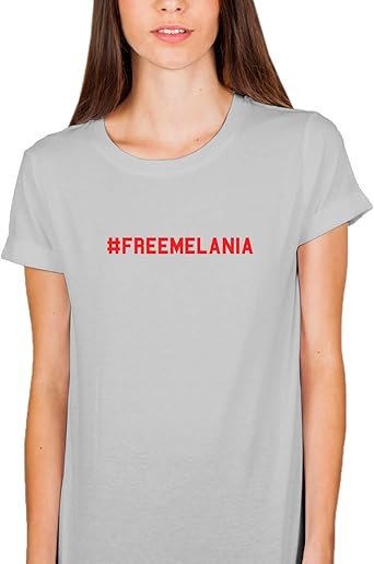 Hashtag Natale.Free Melania Hashtag Trump Politics 001848 Grey Shirt T Shirt Tee Per Donna Regali Di Natale For Her Amazon It Abbigliamento