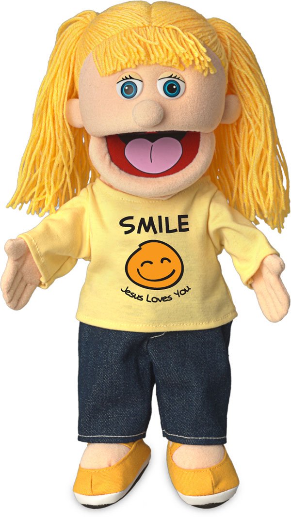 Smile Jesus Loves You | 14" Girl Hand Puppet by Silly Puppets