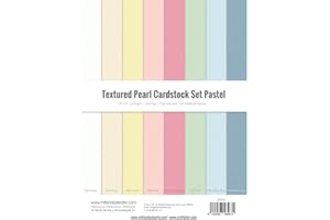 Craftelier - Cardstock Set Pearlescent Pastel Texture | Pack of 24 Double Sided Cardstock for Card Making, Scrapbooking and C