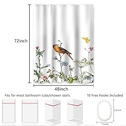 AWERT Small Half Size Stall Shower Curtain with