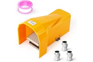 TAILONZ PNEUMATIC 1/4"NPT Pneumatic Foot Pedal Valve Kit 5 Way 2 Position Threaded Rubber Nonslip Pressure Control 4F210-08LG