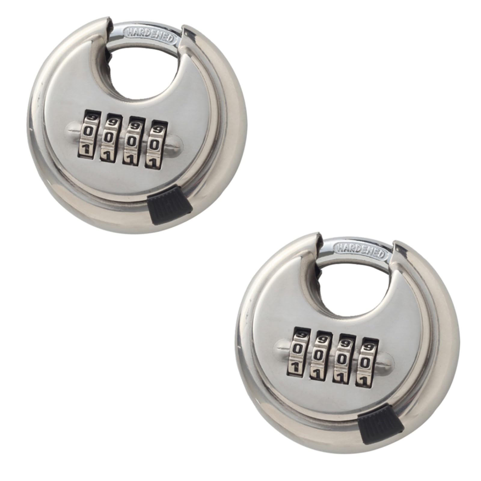 2PCS Heavy Duty Combination Padlock, Waterproof Padlocks Outdoor Stainless Steel Disc Combination Lock Lock for Gate, Shed, Garage, Locker, Gym (Silver)
